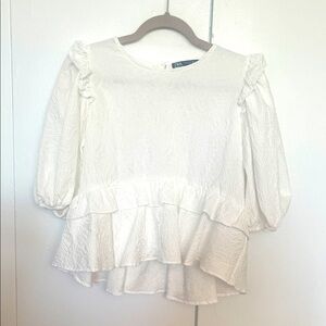 Zara women size M white peplum top